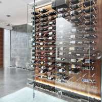 High quality factory directly 2 bottls aluminum rods wall mounted wine racks for wine bar