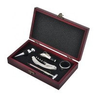 Elegant wine sommelier set wooden Box Bottle Wine Bar Tools Gift Custom Logo Corkscrew Wine Opener Kit