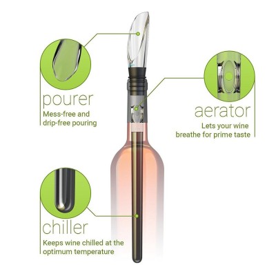 FDA & LFGB Amazon Promotion Gifts Wine beer cooling rod cooler steel wine chiller stick bottle funny wine accessories